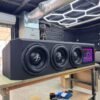 Custom RAM Truck Under-Seat Subwoofer Enclosure with Illuminated LED Logo Panel