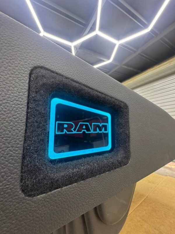Custom Quad Truck Subwoofer Enclosure with Dual LED Acrylic Logo Panels