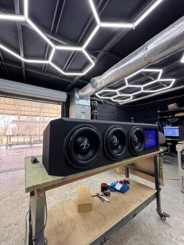 Custom RAM Truck Under-Seat Subwoofer Enclosure with Illuminated LED Logo Panel