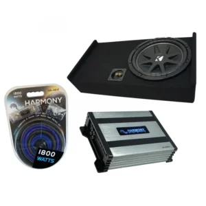 Compatible with 2009-2020 Ford F-150 Super Cab Truck Kicker Comp C12 Single 12″ Sub Box Enclosure & Harmony HA-A400.1 Amp