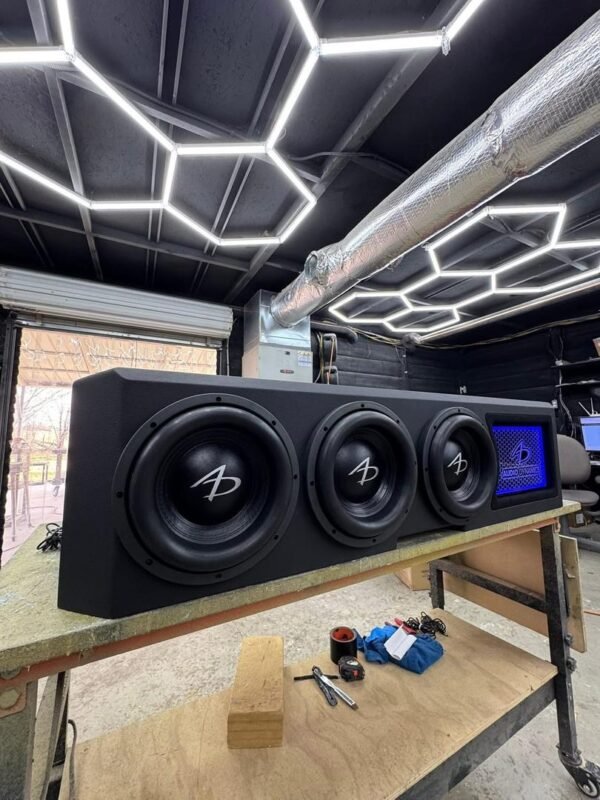 Custom RAM Truck Under-Seat Subwoofer Enclosure with Illuminated LED Logo Panel