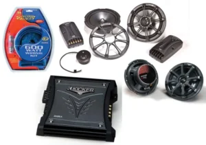 HA-A400.4 Alloy 4 Channel 800W Range Speaker Sub Amplifier, Kicker 46CSC54 5 1/4″ Coaxial Range Stereo Speakers and Kicker 43DSC