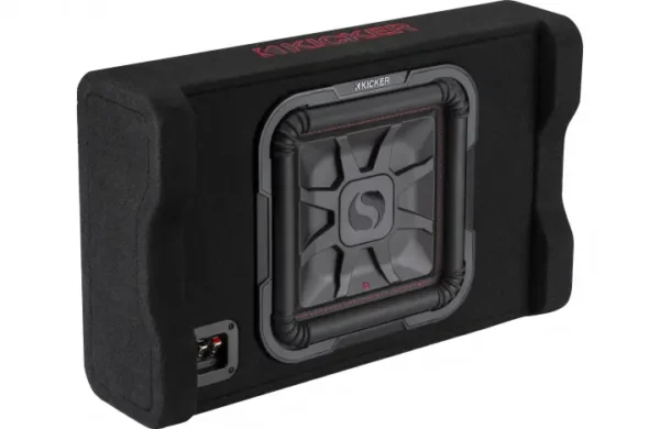 Kicker 49L7TDF122 Down Firing Loaded Enclosure 12″ Thin L7 2-Ohm Subwoofer 600W